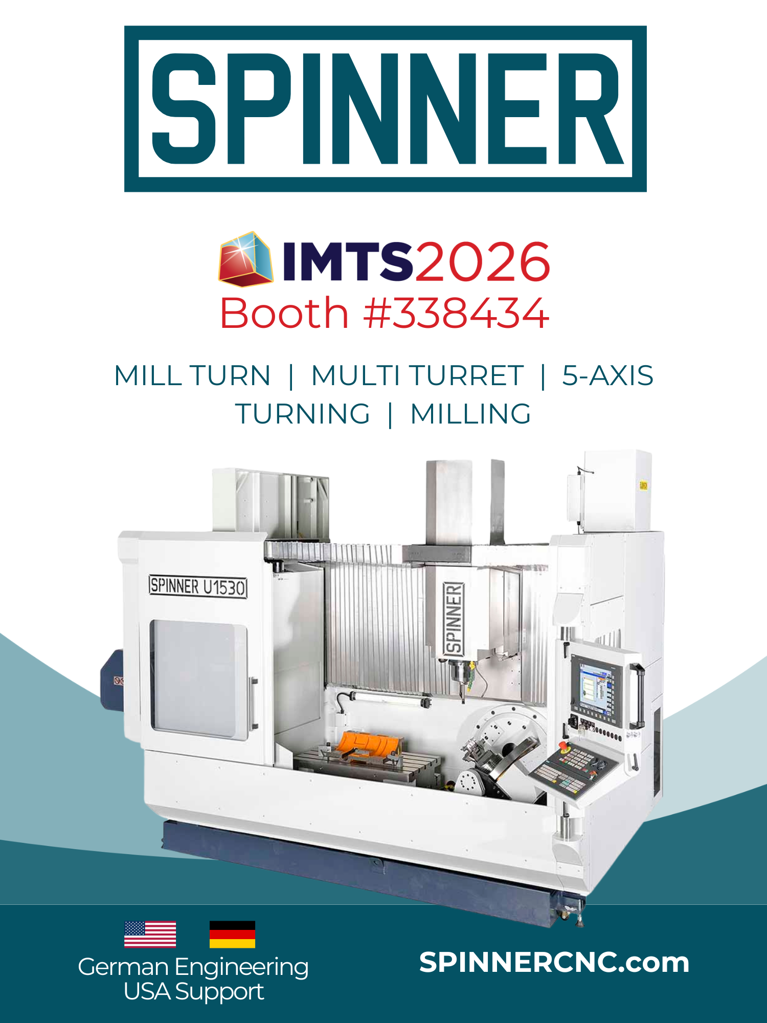 SPINNER leva à IMTS 2026 o recado de peça complexa em um CNC