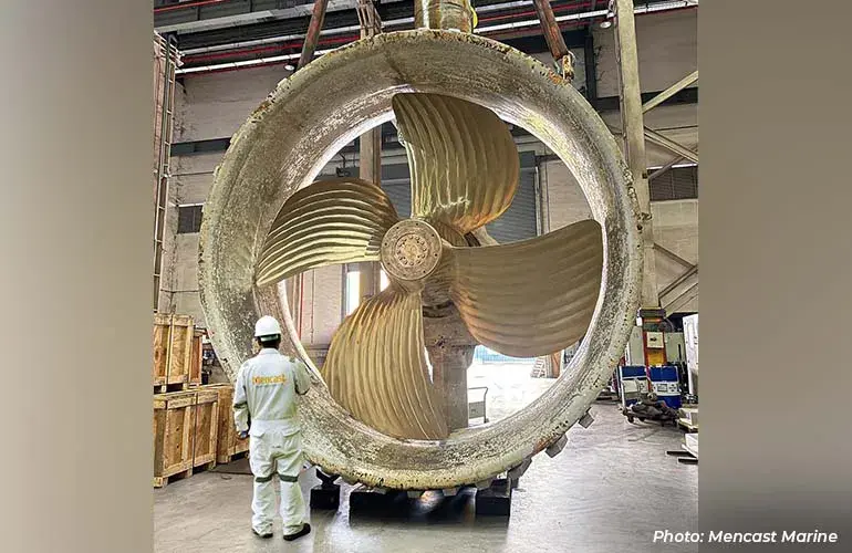 Mencast obtém certificação dupla para hélice naval fabricada por WAAM